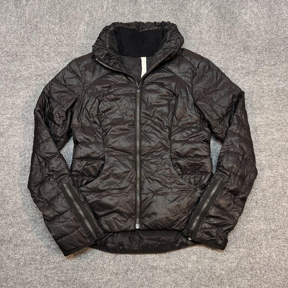 Lululemon Jacket Womens 8 Black Quilted Insulated Full Zip Pockets Warm